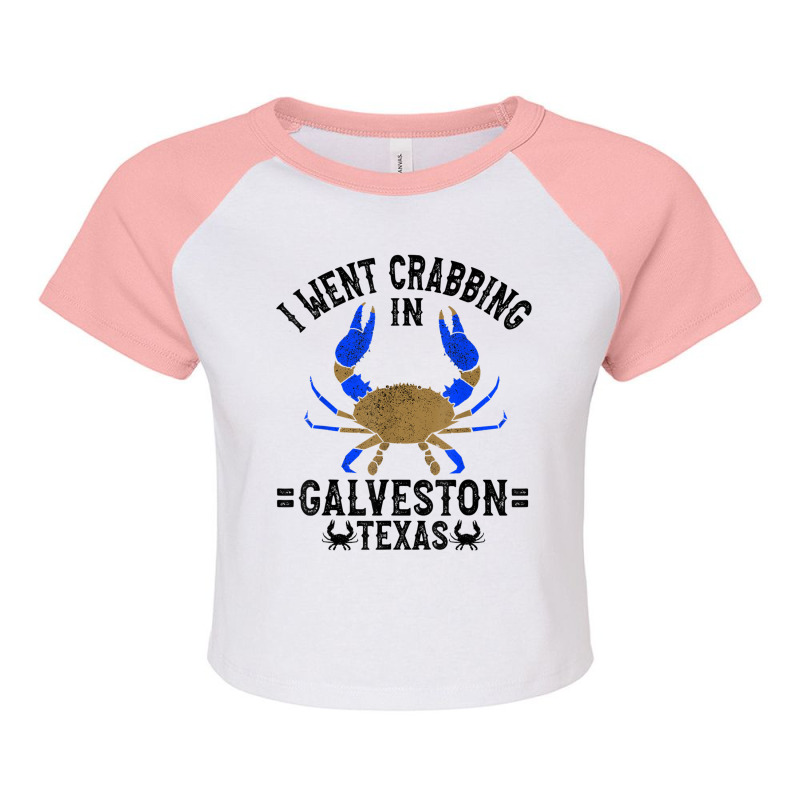 Texas Blue Crabbing Galveston Texas Crabber T Shirt Raglan Crop Top by cm-arts | Artistshot