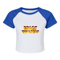 Space Invaders Raglan Crop Top | Artistshot