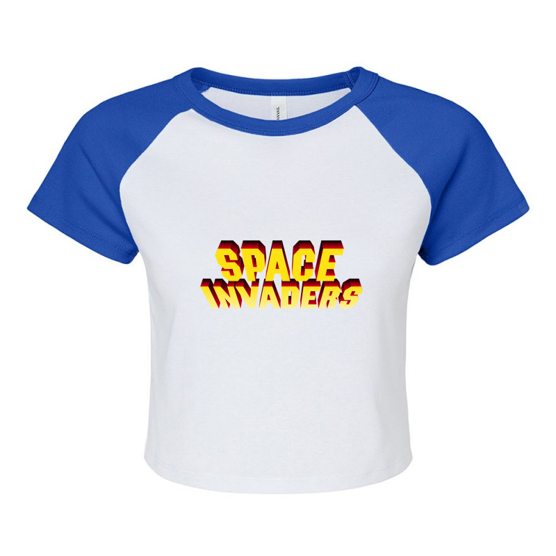 Space Invaders Raglan Crop Top by cm-arts | Artistshot