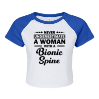 Funny Bionic Spine Surgery Recovery Gift Back Spinal Fusion Raglan Crop Top | Artistshot