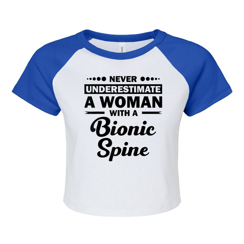 Funny Bionic Spine Surgery Recovery Gift Back Spinal Fusion Raglan Crop Top by JaronKennedy | Artistshot