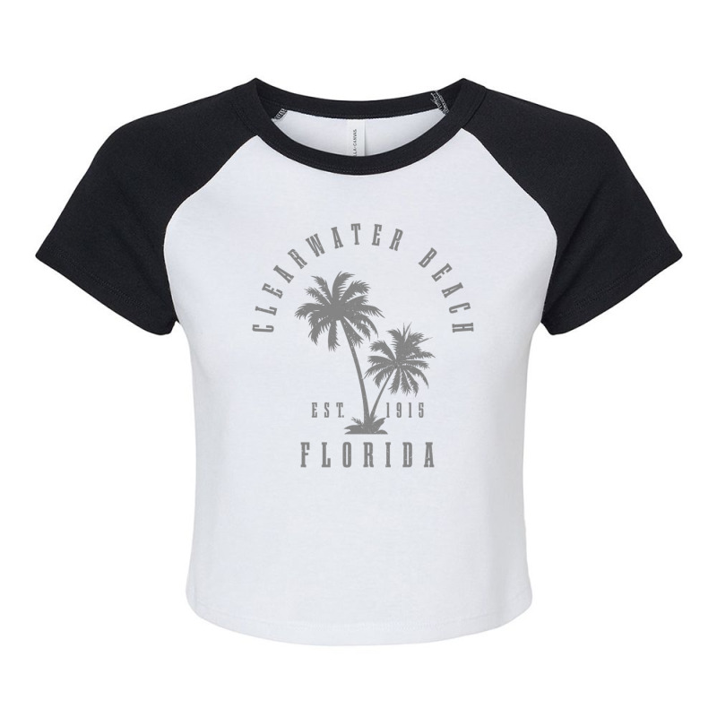 Clearwater Beach Est. 1915 Fl Florida Vintage Pullover Hoodie Raglan Crop Top by CarolinePascua | Artistshot