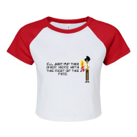 The I.t Crowd  Extinguisher Raglan Crop Top | Artistshot