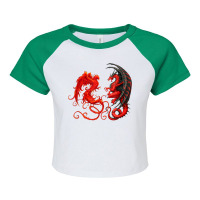 Rising Phoenix Fire And Dragon T Shirt Raglan Crop Top | Artistshot