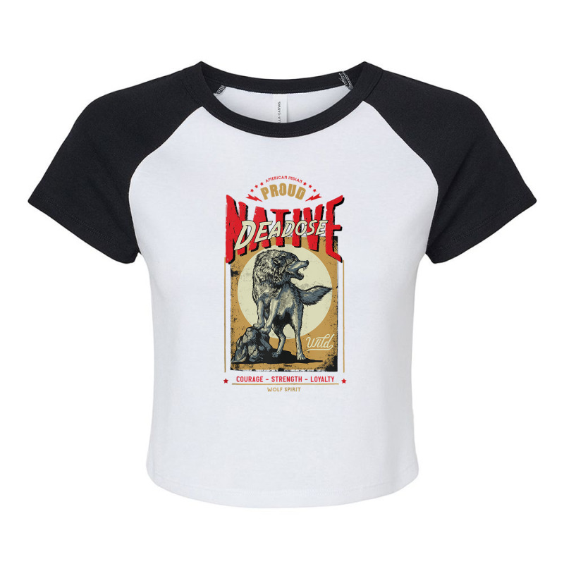 Deadose Native American Indian Born Wolf Spirit Retro Tank Top Raglan Crop Top by cm-arts | Artistshot