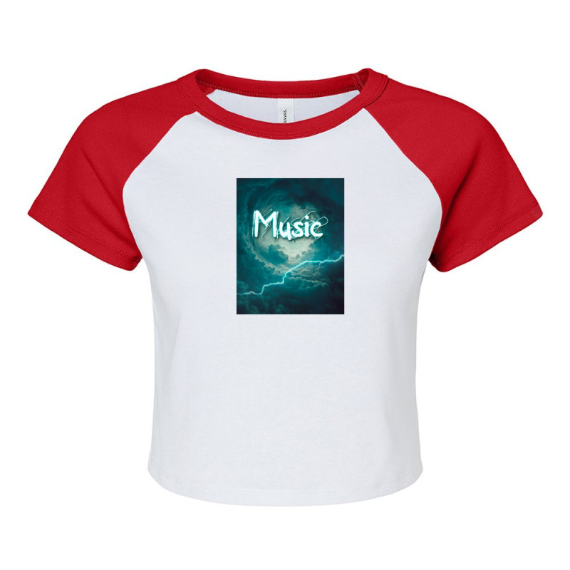 Thunder Of Music Raglan Crop Top by cm-arts | Artistshot