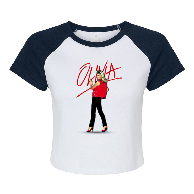 Olivia Newtonjohn  Totally Hot  Love  70s Music Raglan Crop Top by cm-arts | Artistshot