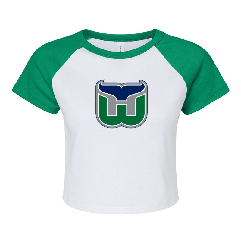 Vintage Hartford Hockey  Retro Whalers  1 Raglan Crop Top by cm-arts | Artistshot