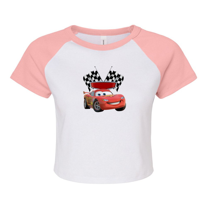 Flag Car Red Raglan Crop Top by cm-arts | Artistshot