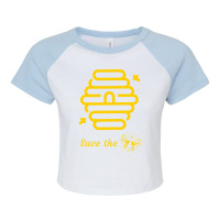 Save The Bees Raglan Crop Top | Artistshot