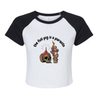 Pig Parasite - Weird Bad Translation Error Raglan Crop Top | Artistshot