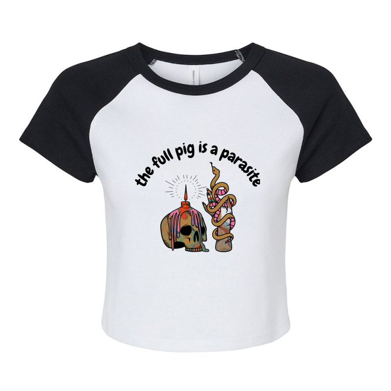 Pig Parasite - Weird Bad Translation Error Raglan Crop Top by STEVERAMER | Artistshot