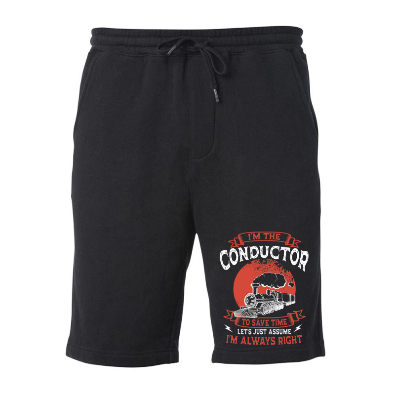 Conductor Train Always Right Express Rail Transpor Fleece Short | Artistshot