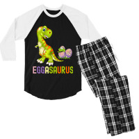 Cute Eggasaurus Stegosaurus Egg Dinosaur Happy Eas Men's 3/4 Sleeve Pajama Set | Artistshot