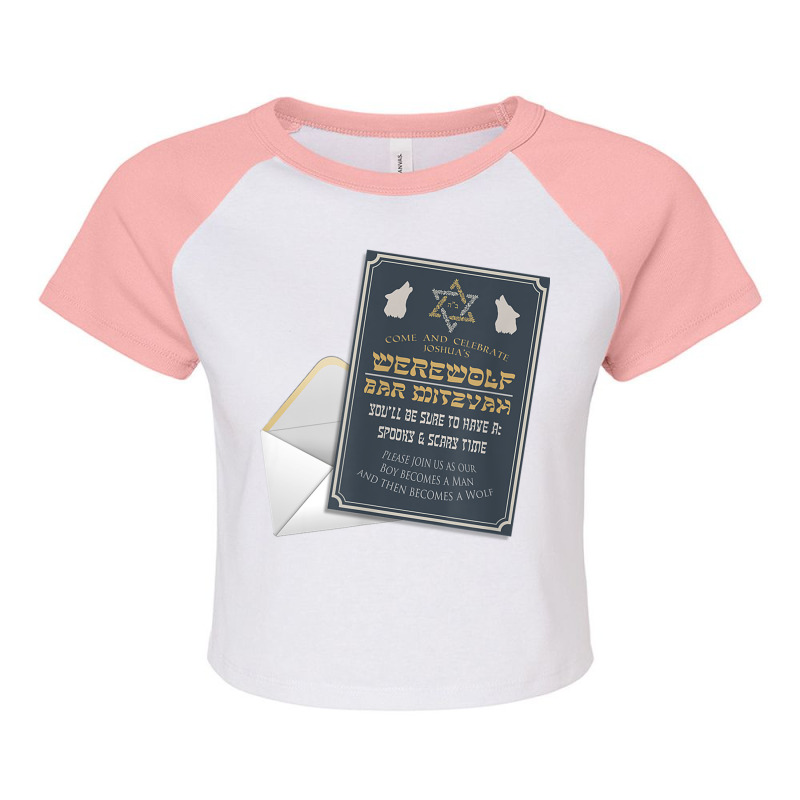 Bar Mitzvah Invitation Novelty Design T Shirt Raglan Crop Top by cm-arts | Artistshot