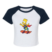 The Simpson Brat Raglan Crop Top | Artistshot