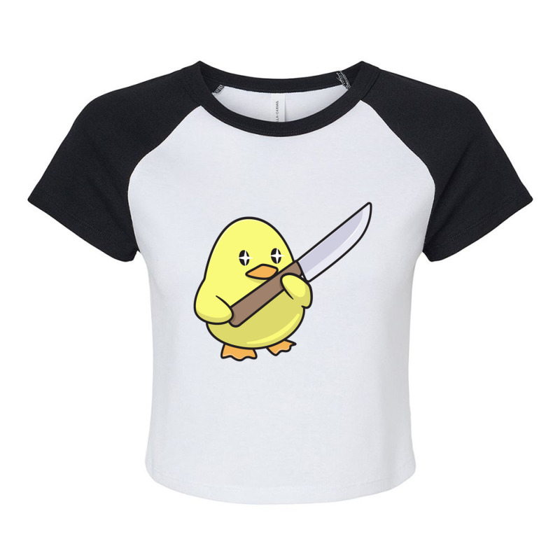 Duck With A Sword Raglan Crop Top by cm-arts | Artistshot