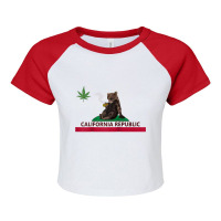 California Republic Remix Raglan Baseball Tee Raglan Crop Top | Artistshot