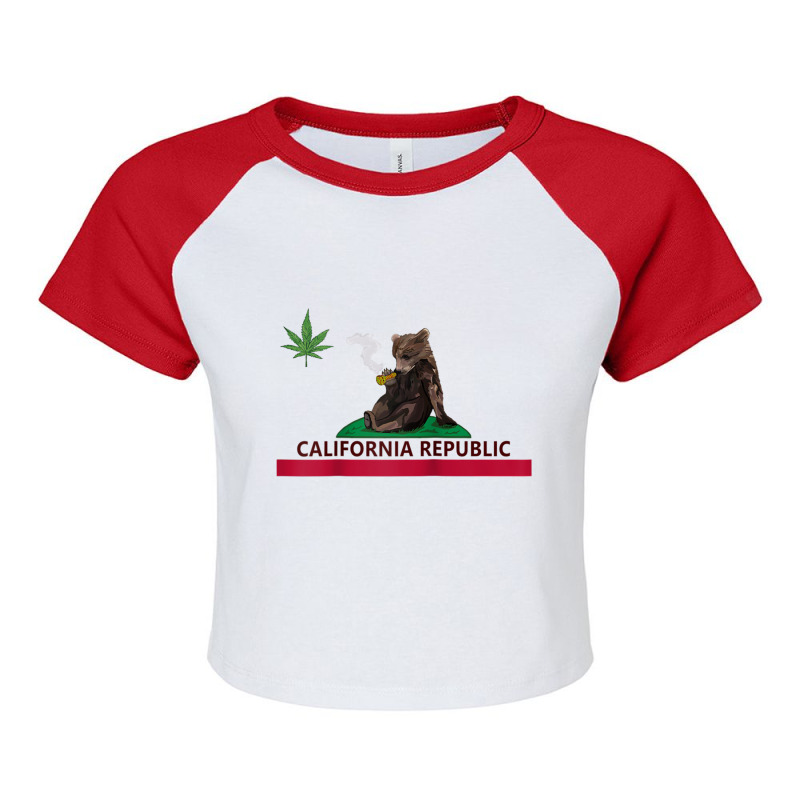 California Republic Remix Raglan Baseball Tee Raglan Crop Top by cm-arts | Artistshot