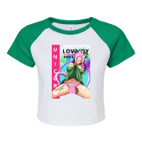 Pink Horn Anime  Unicorn Spread Leg Raglan Crop Top | Artistshot