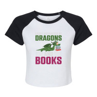 Fantasy Animal Dragon Book Reading Funny Book Dragon Raglan Crop Top | Artistshot