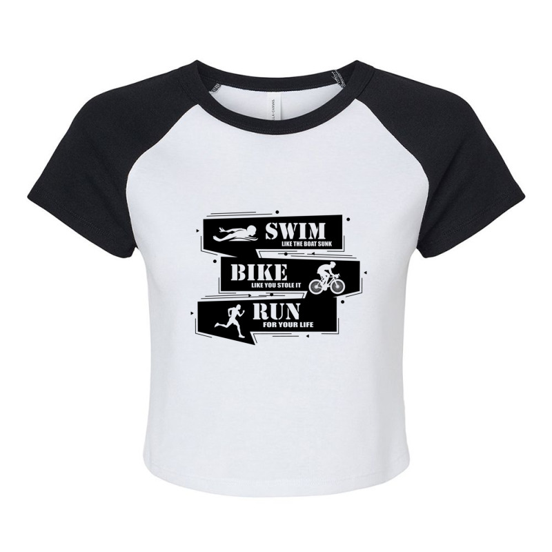 Triathlon Raglan Crop Top by cm-arts | Artistshot