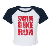 Swim Bike Run, Triathlon Raglan Crop Top | Artistshot