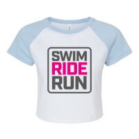 Swimriderun  Pink Raglan Crop Top | Artistshot