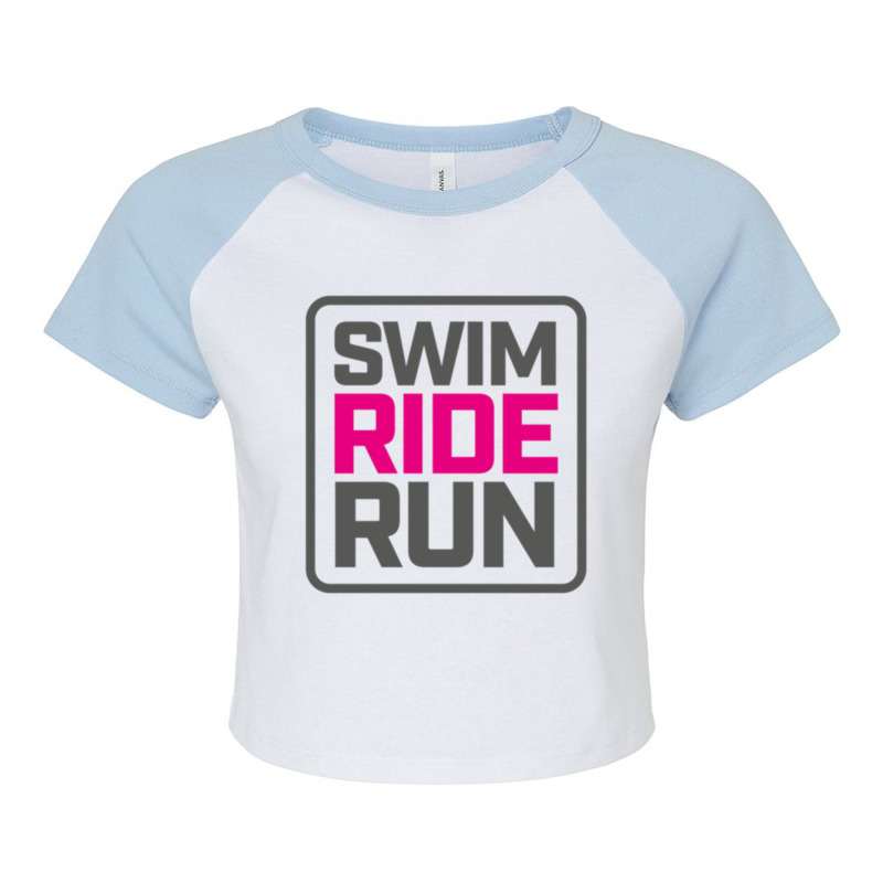 Swimriderun  Pink Raglan Crop Top by cm-arts | Artistshot