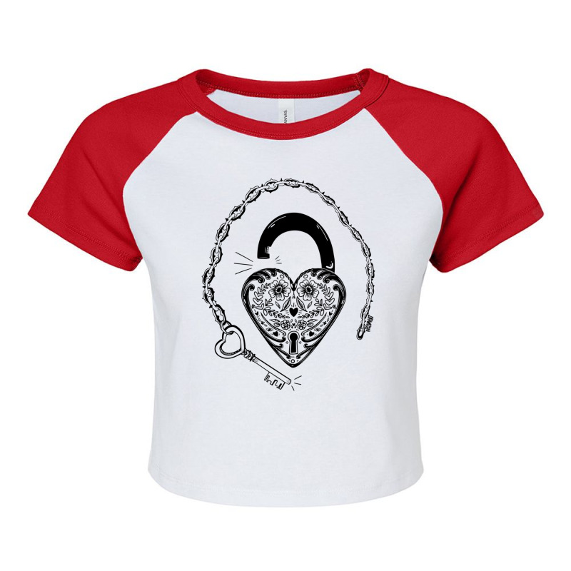 Heart Locket Raglan Crop Top by cm-arts | Artistshot