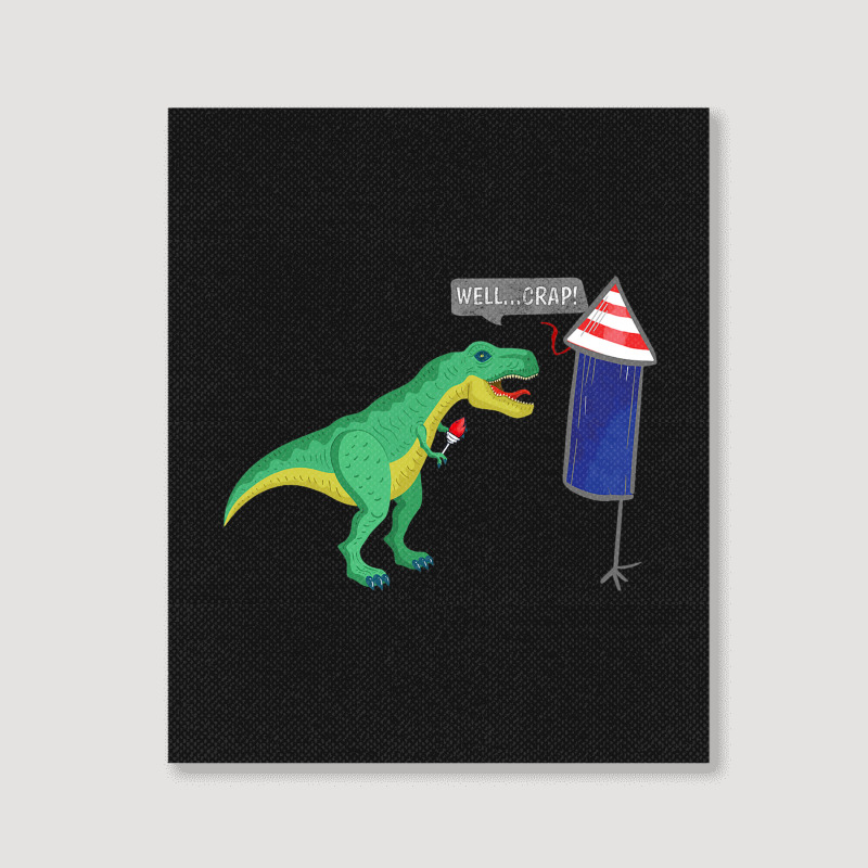 Damn Trex Short Hands Firecracker Funny Firework 4 Portrait Canvas Print | Artistshot