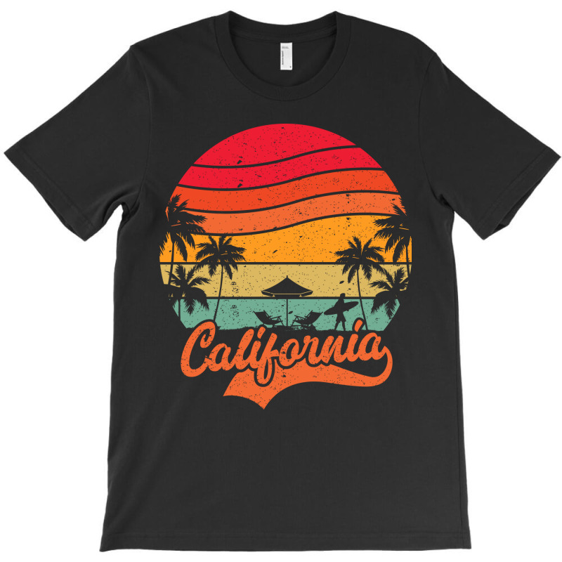 California Surfing Paradise, Summer Vacation Palm T-Shirt by T-shirts+ | Artistshot