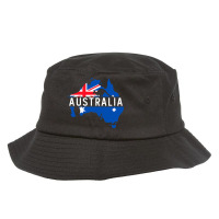 Australia Map Country Australian Kangaroo Aussie M Bucket Hat | Artistshot