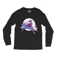 Anime Witch Riding Horse Halloween Witch Moon Hors Long Sleeve Shirts | Artistshot