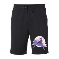 Anime Witch Riding Horse Halloween Witch Moon Hors Fleece Short | Artistshot