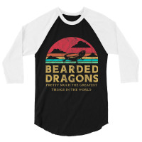 Bearded Dragon Greatest Thing Retro Sunset Lizard  3/4 Sleeve Shirt | Artistshot