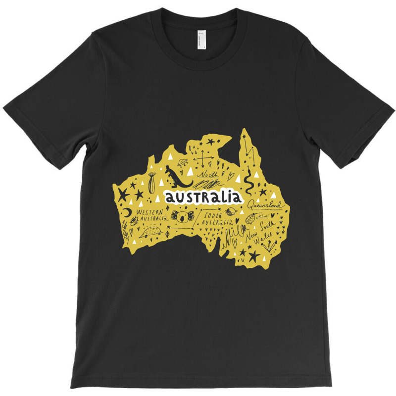 Australia Wales South West Country Map Kangaroo Is T-Shirt by NeirlLowry | Artistshot