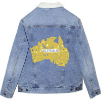 Australia Wales South West Country Map Kangaroo Is Unisex Sherpa-lined Denim Jacket | Artistshot