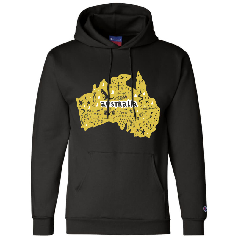 Australia Wales South West Country Map Kangaroo Is Champion Hoodie by NeirlLowry | Artistshot