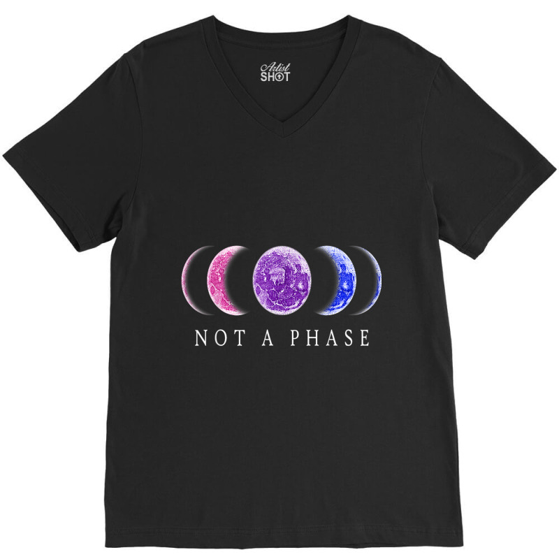 Bi Pride Not A Phase Bisexual Pride Moon 1 V-neck Tee | Artistshot