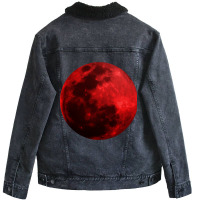 Blood Moon Shirt Realistic Red Bloody Luna Outer S Unisex Sherpa-lined Denim Jacket | Artistshot