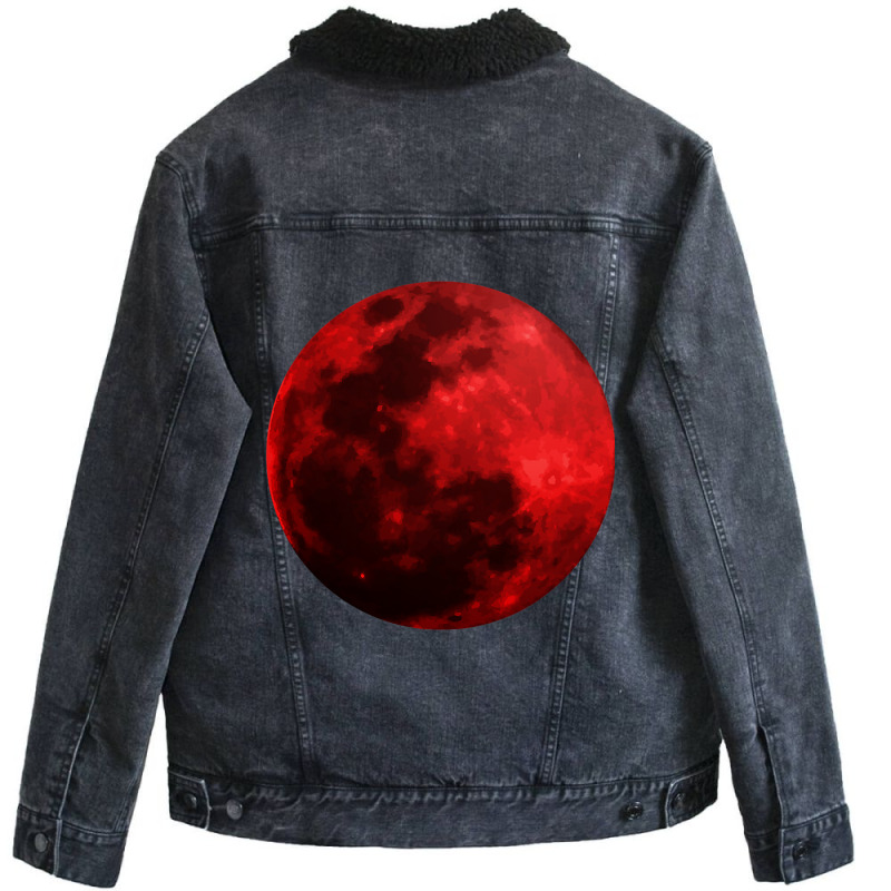 Blood Moon Shirt Realistic Red Bloody Luna Outer S Unisex Sherpa-lined Denim Jacket | Artistshot