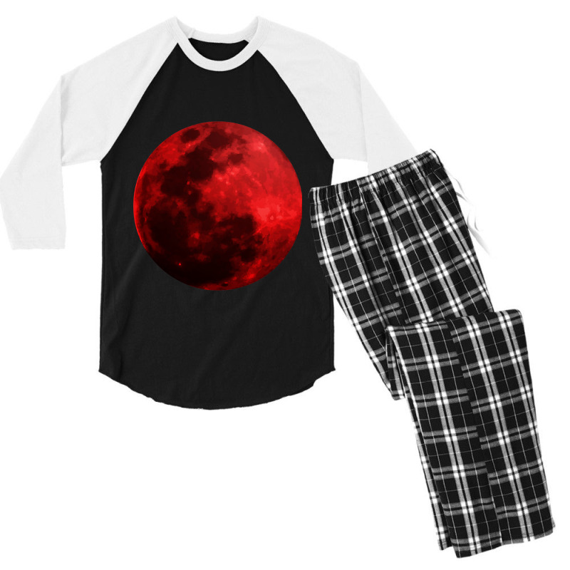 Blood Moon Shirt Realistic Red Bloody Luna Outer S Men's 3/4 Sleeve Pajama Set | Artistshot