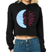 Celestial Moon Sun Line Art Minimal Artistic Aesth Cropped Hoodie | Artistshot