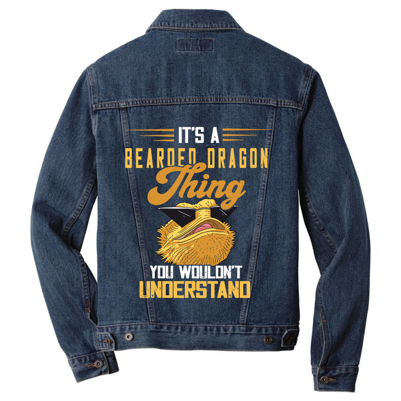 Bearded Dragon Thing Tiny Dinosaur Reptile Lover L Men Denim Jacket | Artistshot