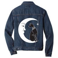 Celestial Mystical Black Cat Familiar Pagan Witchc Men Denim Jacket | Artistshot