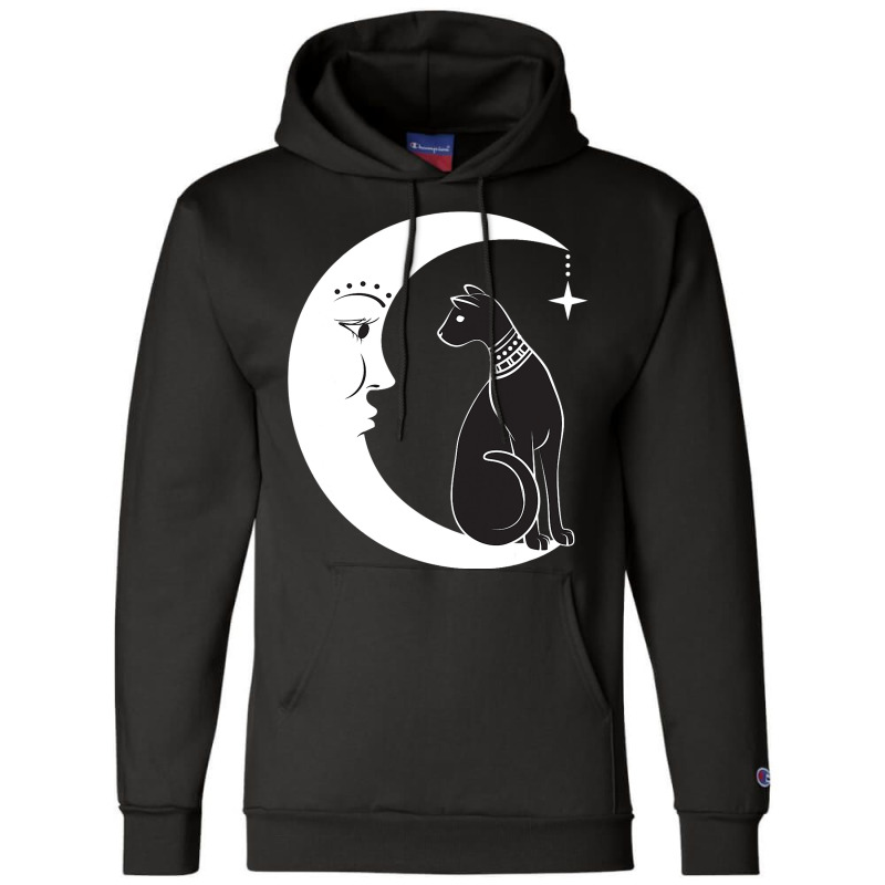 Celestial Mystical Black Cat Familiar Pagan Witchc Champion Hoodie by BasiCali | Artistshot