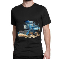 Blue Combine Harvester Farm Tractor Farmer Agricul Classic T-shirt | Artistshot