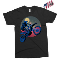 Blue Dirt Bike Rider Motorbike Racer Retro Sunset  Exclusive T-shirt | Artistshot