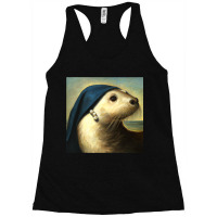 A Sea Otter With A Pearl Earring Vermeer Funny Art Racerback Tank | Artistshot